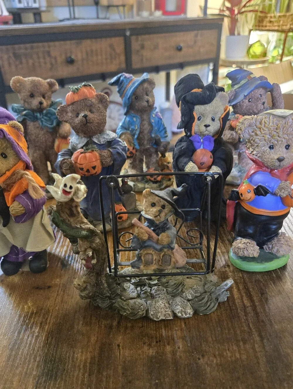 Vintage Halloween Bear Figurine Collection - Brown